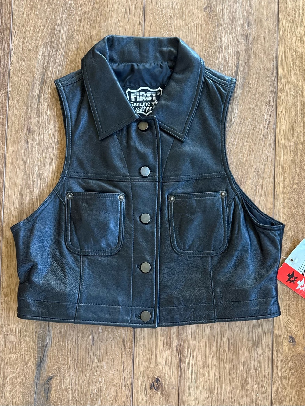 FIRST Genuine Leather Button-Front Vest
